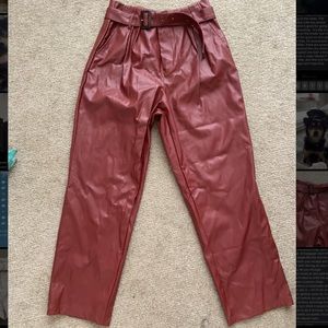 We Wore What Faux Leather Paper Bag Trousers